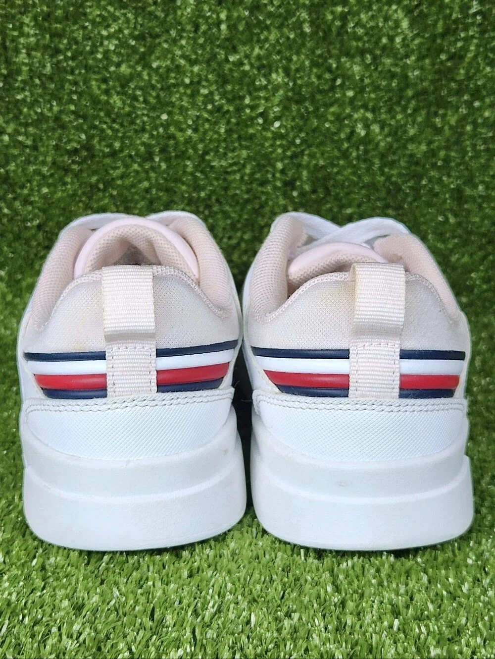 Tommy Hilfiger Girls Classic Court Low White Light Pink Shoes Sneakers Size 3